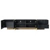 YOOCOZZ TV Stand for TVs Up to 80'' with Storage Cabinets and Golden Wood Grain Legs - 2 of 4