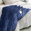 Inhand Heated Weighted Blanket - 13 lbs (50” x 60”) Large, Cozy and Soft Flannel, Fast Heat Navy Throw Blanket with Auto Shut-Off Timer - 2 of 4