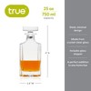 True Clarity Liquor Decanter - Minimal Square Glass Carafe for Whiskey, Gin, Scotch or Liquor with Stopper - 750ml Set of 1 - 4 of 4
