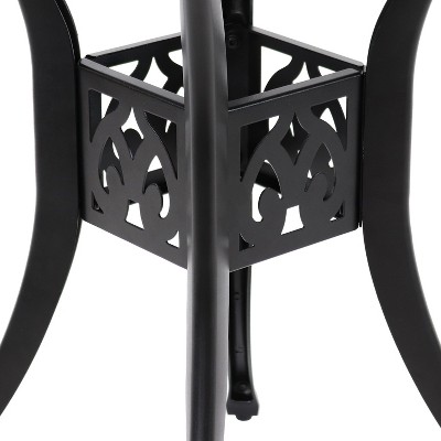 Sigonella 30.75" Black Cast Aluminum Round Outdoor Patio Table