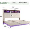 AMERLIFE Bed Frame 53.1"H with Lift Storage, Headboard Storage & RGB LED - 2 of 4