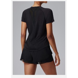 Women's Quick-Dry Athletic T-Shirt Mesh Back Lightweight Short Sleeve Workout Top - 1 of 1