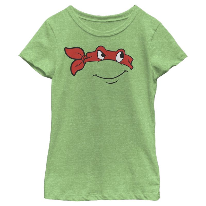 Girl's Teenage Mutant Ninja Turtles Raphael Face T-Shirt, 1 of 5