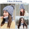 Npolar Winter Beanie Hat Scarf Set Women Warm Knitting Skull Cap Neck Warmer for Walking Running Hiking Camping Outdoors Gift - 3 of 4
