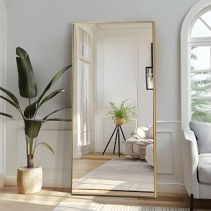 Stylish Full-Length Mirror Featuring a Right-Angled Arch and Aluminum Alloy Frame - 1 of 4