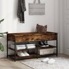 vidaXL Shoe Bench Smoked Oak 39.4 in.x16.7 in.x19.7 in. Engineered Wood - 3 of 4