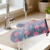 REGALWOVEN Set of 2 floral style with gripping of heat resistant waterproof easy to clean for kitchen baking and cooking Oven Mitts - 4 of 4