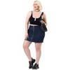 Agnes Orinda Women's Plus Size Denim Zip Up Front Mini Jean Skirts - 3 of 4