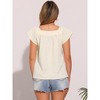 INSPIRE CHIC Women's Summer Square Neck Gingham Cap Sleeve Blouses - 3 of 4