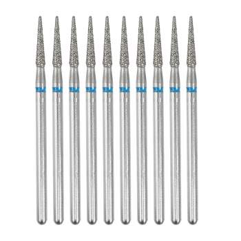 Unique Bargains Emery Nail Drill Bits Set for Acrylic Nails 3/32 inch Nail Art Tools 44.4mm Length Blue 10 Pcs