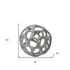 HomeRoots 6" Gray Metal Abstract Decorative Orb Tabletop Sculpture - 3 of 4