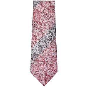 TheDapperTie Men's Red And Black Paisley Necktie with Hanky - 1 of 3