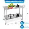 Stainless Steel Prep Table 48 x 24 Inch, NSF Heavy Duty Commercial Kitchen Table with 4 Wheels and Under Shelf - 4 of 4