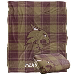 Texas State University Campus Plaid Spirit Silky Touch Super Soft Throw Blanket 50x60 - 1 of 4
