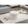 Sapphtopaz Velvet Upholstered Ottoman Bench, Footstool with Soft Cushion and Wood Frame, Round Ottoman, Entryway Padded Footstool, Footrest Stool - 2 of 4