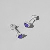 Baby Girls' Heart Bezel Screw Back 14k White Gold Earrings - Purple - In Season Jewelry - 4 of 4