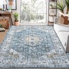 Area Rug Vintage Distressed Rug for Living Room Traditional Medallion Floral Stain Resistant Accent Rug - 3 of 4