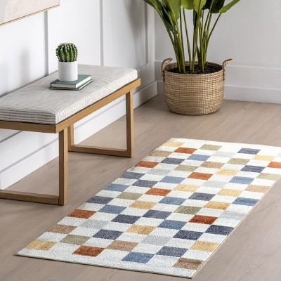 Nuloom Naya Checkered Pet Friendly Machine Washable Area Rug