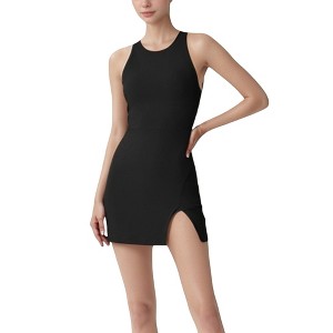 Anna-Kaci Active Women's Sleeveless Activewear Dress with High Neckline and Cross Back Straps - 1 of 4
