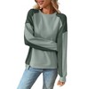 Coolmee Womens Sweatshirt Casual Long Sleeve Crewneck Color Block Pullover Tops Loose Sweatshirts - 2 of 4