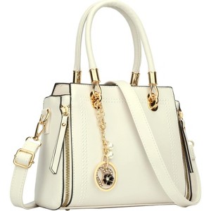 Stylish Women Satchel Purses and Handbags Vegan Leather Top Handle Shoulder - 1 of 4