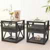 INFURNIC Nightstands Set of 2 Modern End Table Nightstand, Nightstand for Small Spaces, Industrial Style Side Table, Black, 17.72"*17.72"*21.07" - 2 of 4