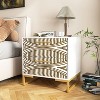 Hommoo Painted Printing End Table Bedside Table White - 3 of 4