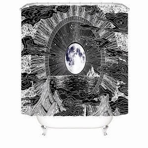 Black Sun And Clouds Shower Curtains for Bathroom Waterproof Fabric Bath Curtain Durable Soft Stylish Bathroom Decor 72x72 Inch - 1 of 1