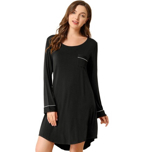 Long sleeve black discount nightgown