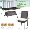 Costway 10 PCS Patio Rattan Dining Set Glass Table High Back Chair Garden Deck Mix Brown - 3 of 4
