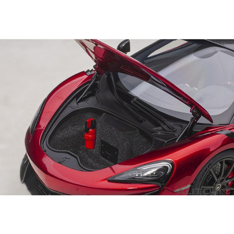 McLaren 600LT Vermillion Red and Carbon 1/18 Model Car by Autoart, 3 of 7