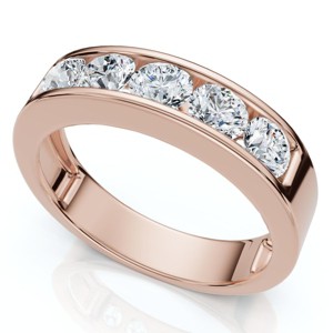 Pompeii3 1 1/4Ct Diamond Channel Set Men's Wedding Ring Lab Created 14k Gold or Platinum - 1 of 4