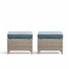 Gymojoy Outdoor Patio Footstool Ottomans with Cushion - 3 of 4