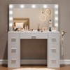 Vanity Desk with Lights, White Makeup Vanity with Power Strip, Dressing Table with 7 Drawers - 3 of 4