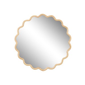JUJABU 31" x 31" Modern Solid Wood Wavy Mirror for Bathroom, Bedroom, Living Room, Entryway - 1 of 4