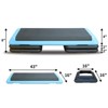VisioGear Adjustable Aerobic Stepper Workout Step with 4 Risers Fitness, Exercise Platform Trainer, Blue & Black, 43"*16"*8" - 3 of 4