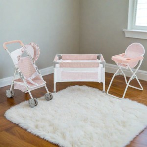 Olivia's Little World Baby Doll 3pc Nursery Set - Crib, High Chair & Stroller - 1 of 4