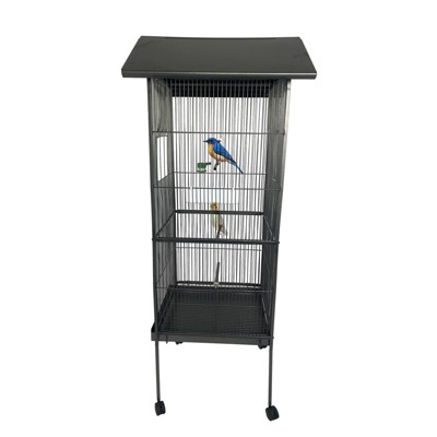 57" Spacious Bird Cage w/Rolling Stand - Large Parrot Cage for Cockatiels & Conures, UV-Resistant & Easy Assemble