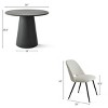 3-Piece Modern Round Dining Table Set, 35" Black Pedestal Table with 2 Cream Boucle Upholstered Dining Chairs for Small Spaces-Maison Boucle - 3 of 4