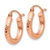 Black Bow Jewelry 3mm x 16mm 14k Rose Gold Small Diamond-Cut Round Hoop Earrings - 2 of 4