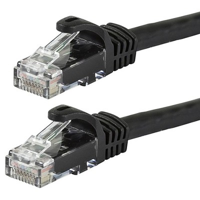 Monoprice Cat5e Ethernet Patch Cable - 10 Feet - Black | Network Internet Cord - RJ45, Stranded, 350Mhz, UTP, Pure Bare Copper Wire, 24AWG - Flexboot