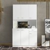 NicBex 70.87 Inch Tall Kitchen Pantry Storage Cabinet with 6-Doors,1-Open Shelves and 1-Drawer for Dining Room,Bathroom,Kitchen - 2 of 4