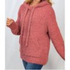 Women's Fuzzy Knit Hoodie - White Birch - 2 of 3