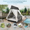 Whisen Outdoor Daybed Patio Lounge Bed with Adjustable Backrest Outdoor Double Sun Lounger with Curtains - 3 of 4