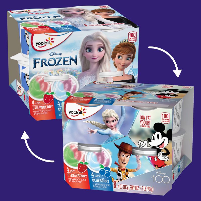 Yoplait Disney Frozen Strawberry and Blueberry Low Fat Kids&#39; Yogurt - 8pk/4oz Cups, 3 of 11
