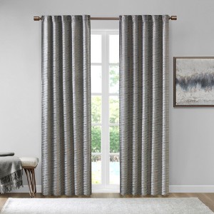 Poly Velvet Soft Solid Curtain Panel Pair, Light Sheen and Plush Textured Light Filtering Curtain for Various Decor Styles - 1 of 4