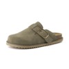 CUSHIONAIRE Women's Blain Genuine Suede Slip-On Clogs with + Memory Foam & Chic Buckle Mule - Comfortable, Non-Slip, Wide Widths Available - 2 of 4