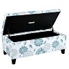 Sapphtopaz Storage Bench Upholstered Storage Ottoman with Floral Patterned and Soft-Close Hinges Vanity Stool for Living Room, Bedroom - 3 of 4