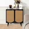 Resenkos Rattan Accent Cabinet with 2 Doors, Boho Sideboard Buffet Cabinet with Storage, Modern Black Credenza, Black - 4 of 4