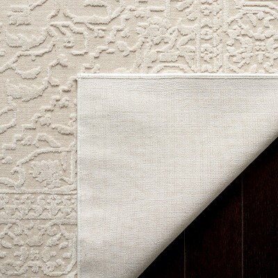 Hand-Knotted Dark Grey and Cream Floral Runner Rug